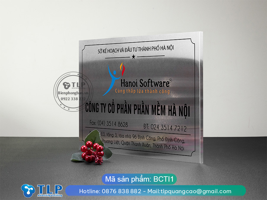 Biển công ty inox bạc xước - Mã BCTIB1 - Ảnh 3