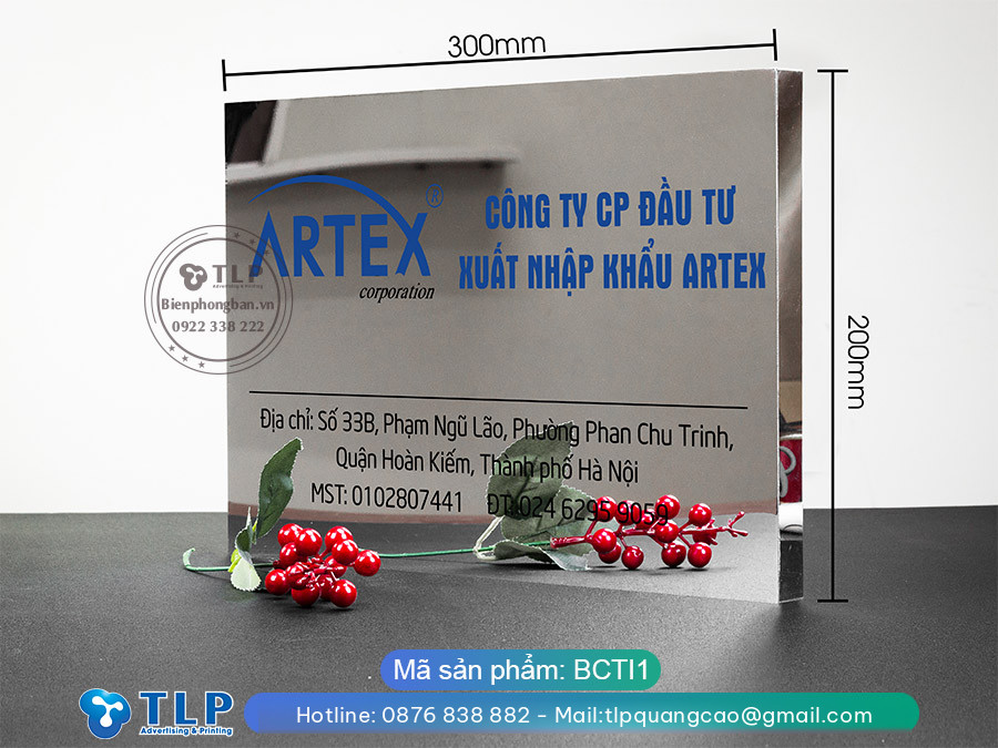 Biển công ty inox bạc xước - Mã BCTIB1 - Ảnh 2