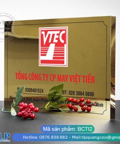 Alternative view of Biển tên công ty inox vàng xước – Mã BCTIV1