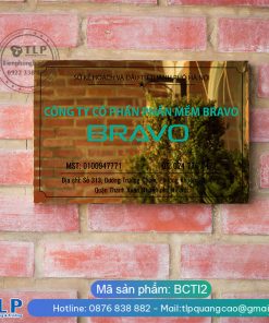 Alternative view of Biển tên công ty inox vàng gương – Mã BCTIV2