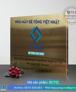 Biển tên công ty inox vàng xước – Mã BCTIV1