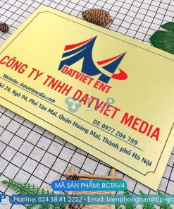 Biển tên công ty Alu vàng xước - Mã sản phẩm BCTAV4