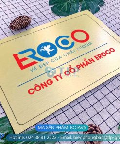 Biển tên công ty Alu vàng xước - Mã sản phẩm BCTAV5