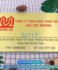 Biển tên công ty Alu vàng xước - Mã sản phẩm BCTAV7