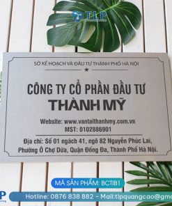 Biển tên công ty inox bạc - Mã sản phẩm BCTIB1