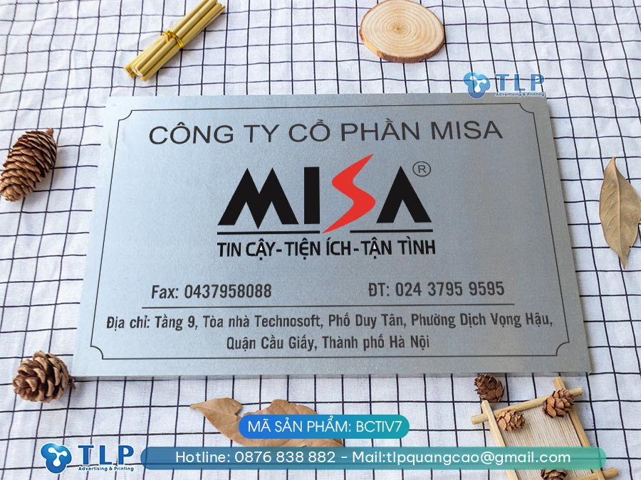 Biển tên công ty inox bạc - Mã sản phẩm BCTIB3 - Ảnh 3