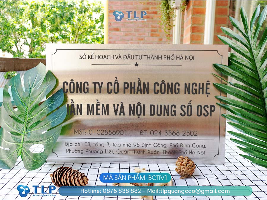 Biển tên công ty inox vàng- Mã sản phẩm BCTIV1 - Ảnh 3