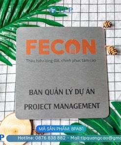 Biển tên phòng Alu bạc - Mã sản phẩm BPAB1