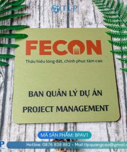 Biển tên phòng Alu vàng - Mã sản phẩm BPAV1