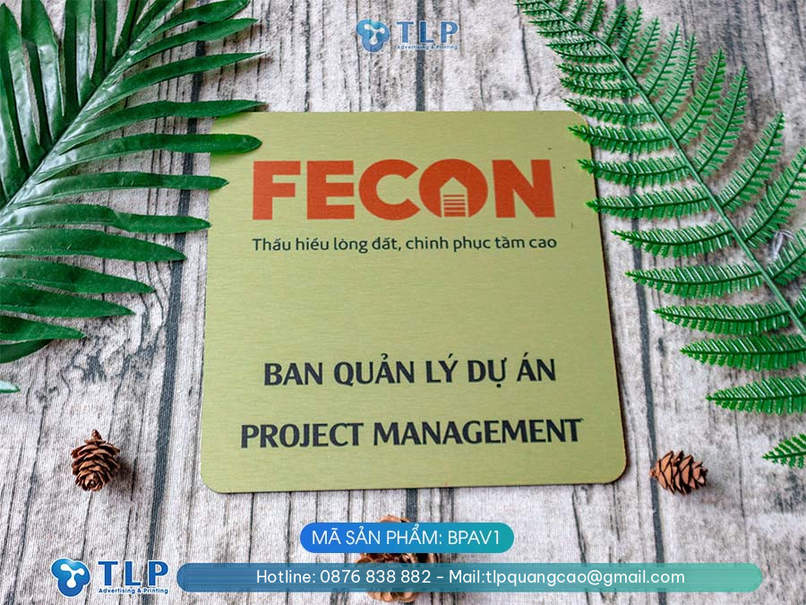 Biển tên phòng Alu vàng - Mã sản phẩm BPAV1