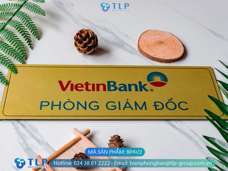 Biển tên phòng Alu vàng -  Mã sản phẩm BPAV2