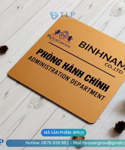 Biển phòng ban chất liệu Alu - Mã sản phẩm BPA25
