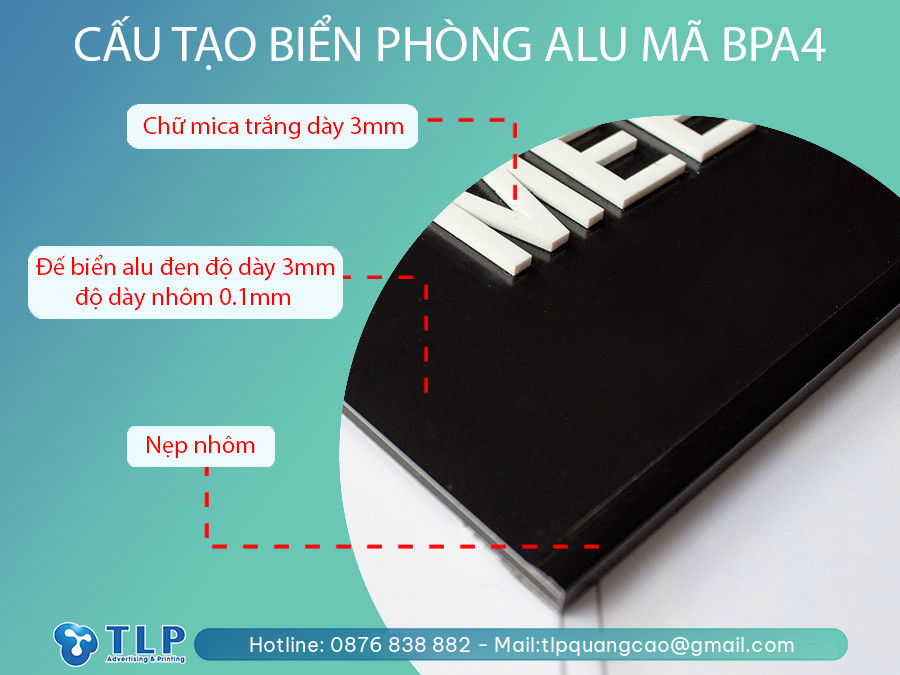 Biển tên phòng Alu - Mã sản phẩm BPA4 - Ảnh 6