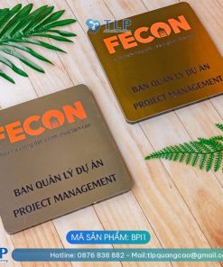 Biển tên phòng inox đế mica - Mã sản phẩm BPI1