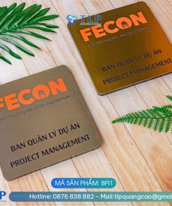 Biển tên phòng inox đế mica - Mã sản phẩm BPI1