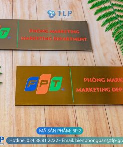 Biển tên phòng inox đế mica - Mã sản phẩm BPI2