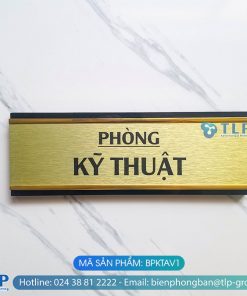 Biển tên phòng khay trượt Alu vàng xước - Mã sản phẩm BPKTAV1