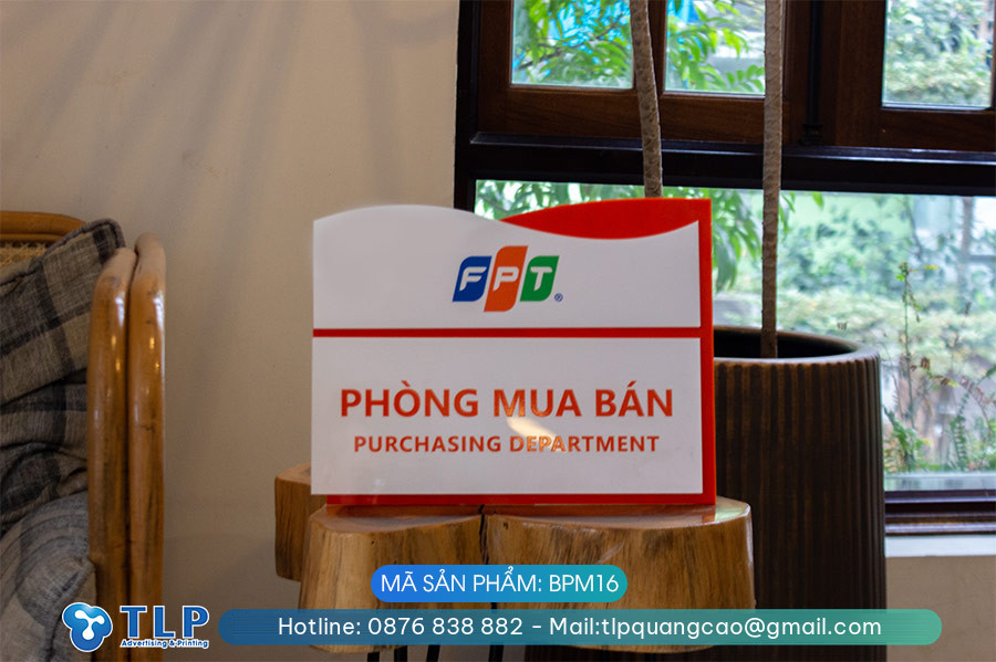 Biển phòng ban chất liệu mica - Mã sản phẩm BPM16