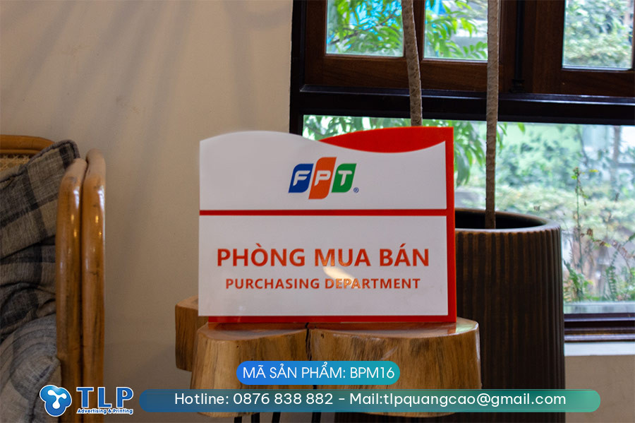Biển phòng ban chất liệu mica - Mã sản phẩm BPM16
